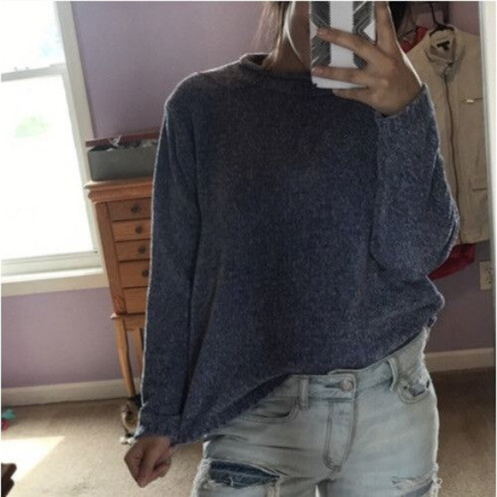 Vintage 90s Croft Barrow Purple Fuzzy Sweater Womens Small Top Winter Grannycore